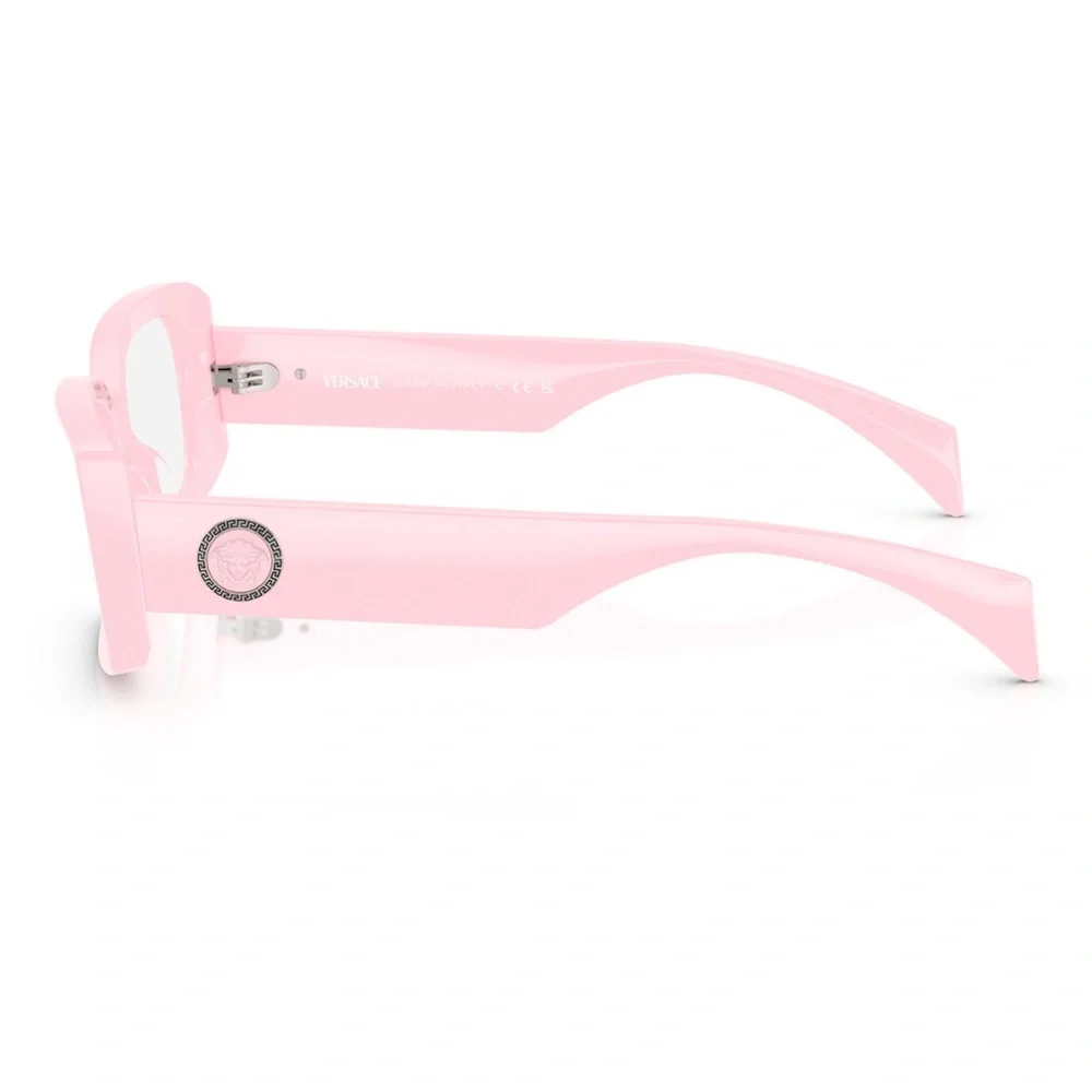 New! Versace Light Pink Rectangular Glasses, VE3362U 5485, Authentic